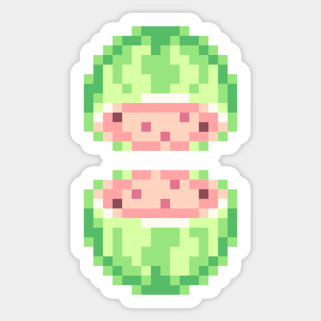 Pixel Watermelon Sticker by Hankonen